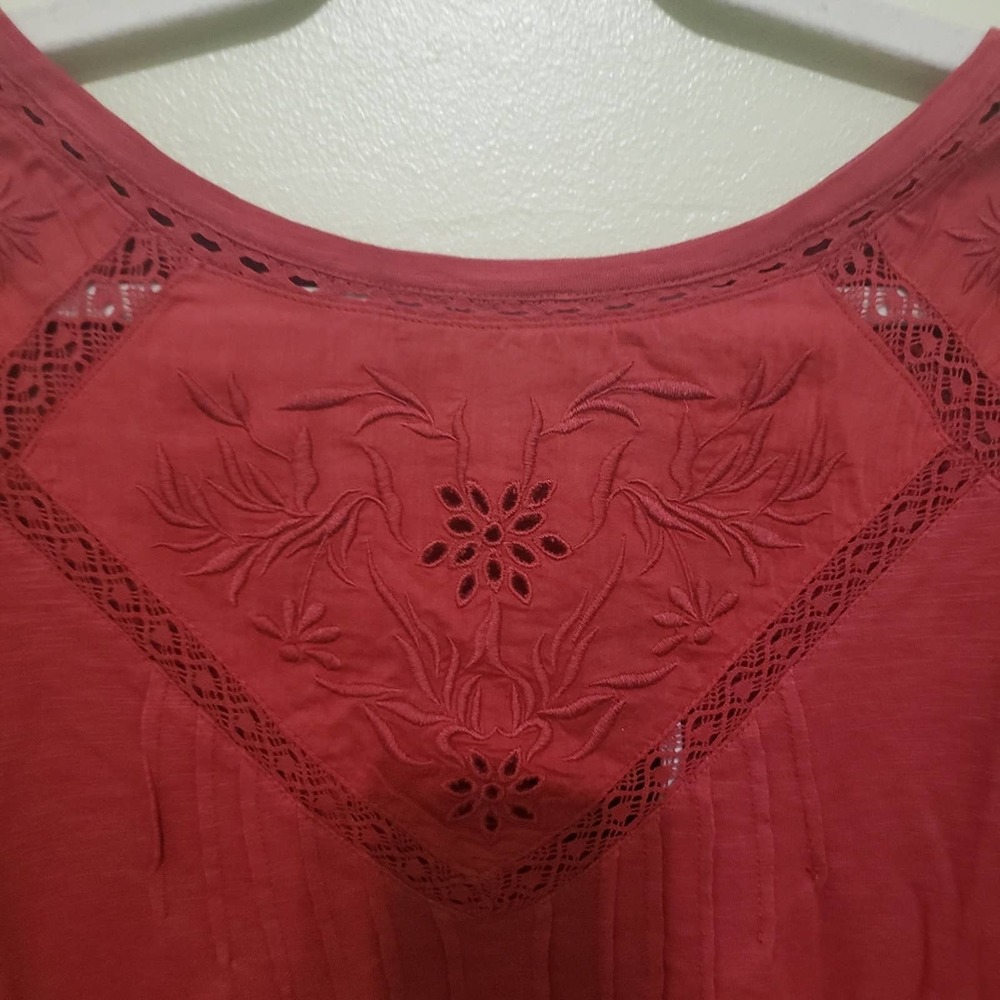 Lauren Ralph Lauren Embroidered Slub Jersey Top - NWT - Picture 7 of 14